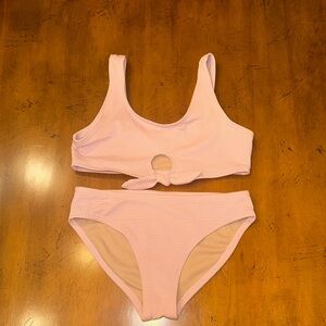 NWOT Old Navy TEXTURED TIE-FRONT BIKINI - BLUSH HUE - small